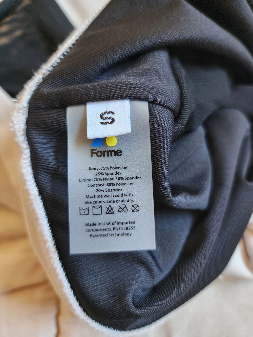 FORME Power Bra Posture Correcting Sports Bra Cream White Black Mesh Size Small